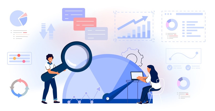 Benchmarking concept Business compare tool for improvement Performance stock illustration