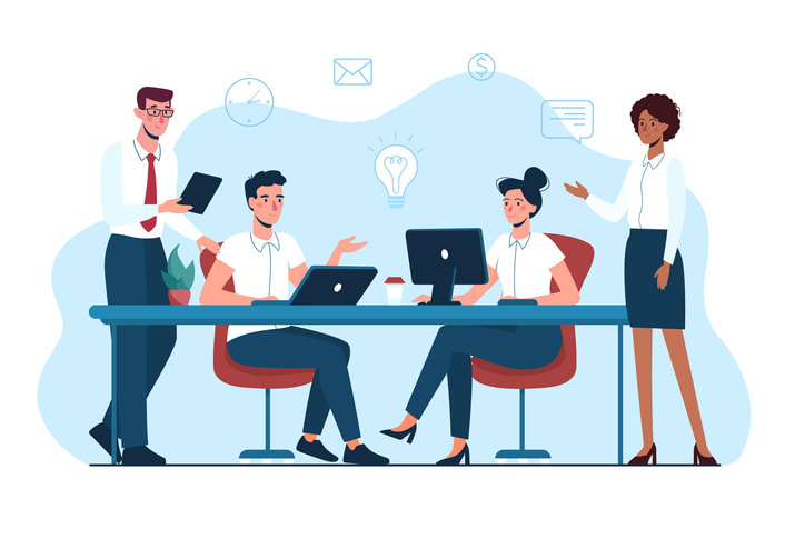 Business people work together in the office
