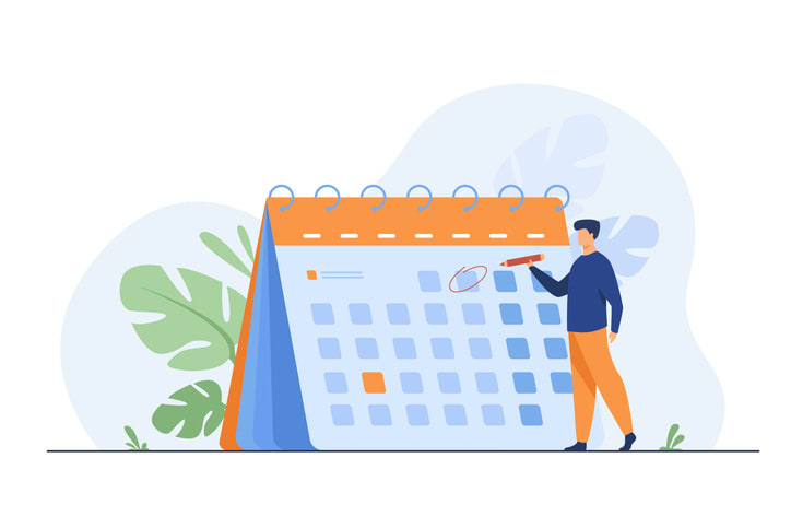 Businessman planning events