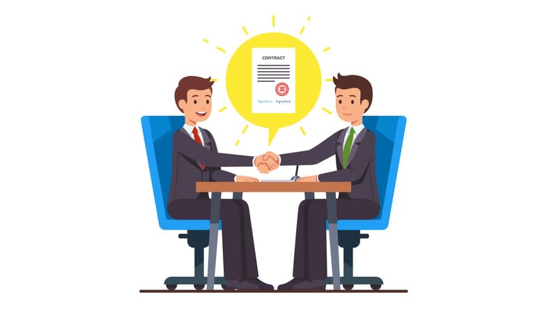 closing deal sitting at negotiations table