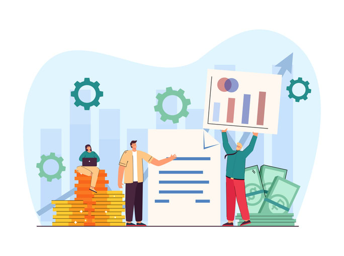Corporate finance management team vector illustration stock illustration