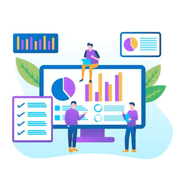 Data analysis concept with characters