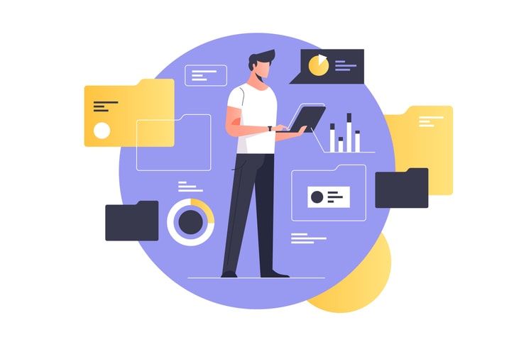 Electronic document management stock illustration
