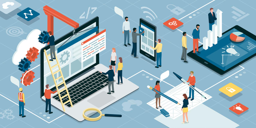 graphic design and marketing stock illustration