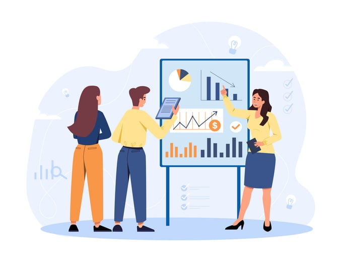 Graphs and reports stock illustration
