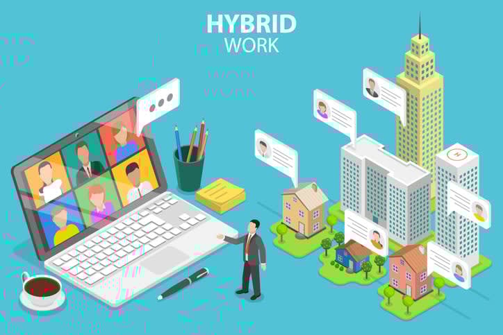 Hybrid Work stock illustration