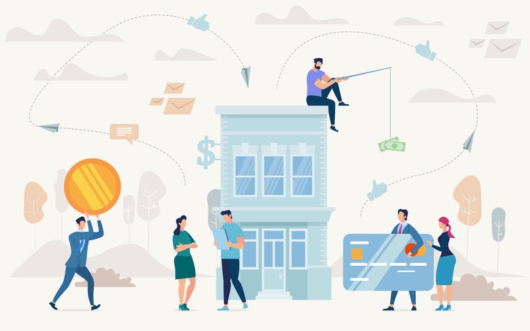 Loan on Business Purposes Flat Vector Concept stock illustration