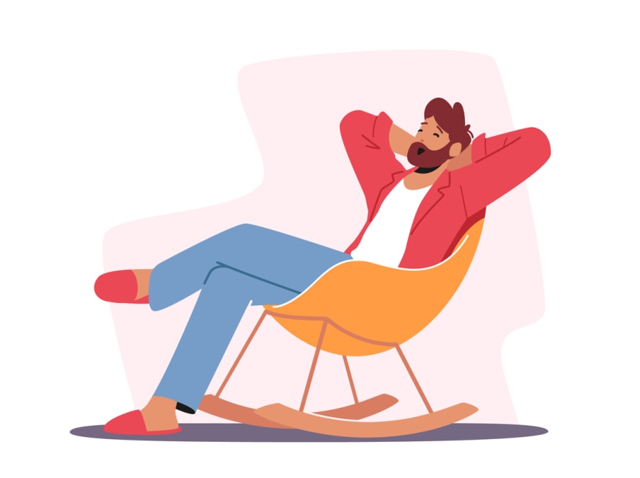man leisure at home after work