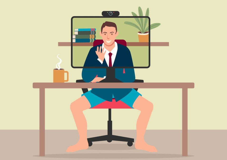 man-works-from-home