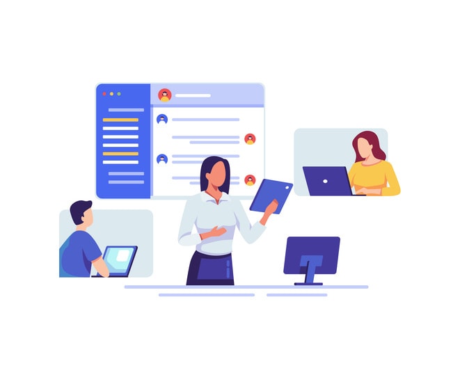 Online meeting illustration concept stock illustration