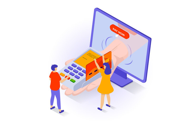 People making purchases in store webpage