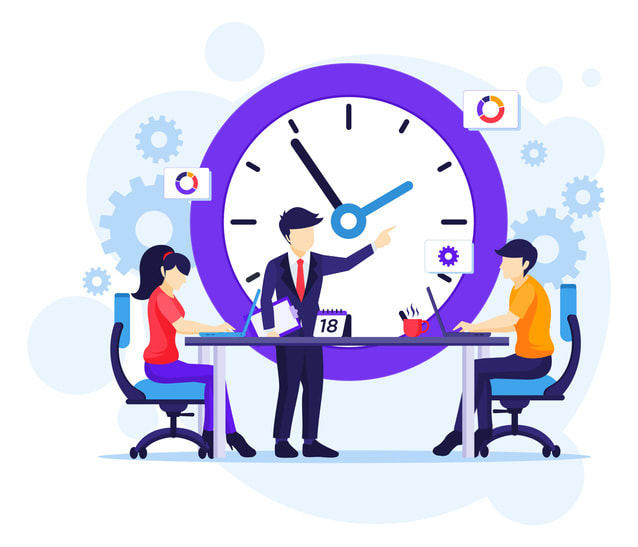 People on meeting planning a work schedule