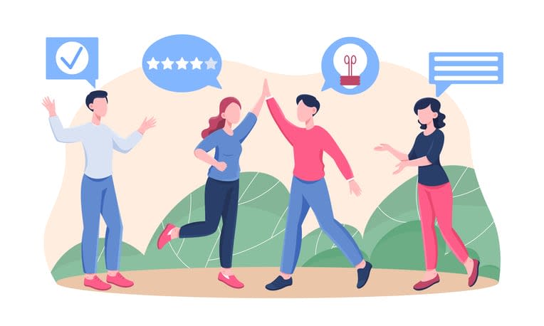 People teamwork partnership stock illustration