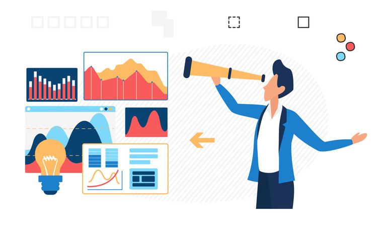 Presentation of inventory business performance indicators stock illustration