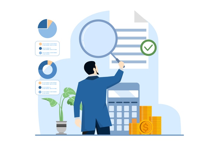 Professionals evaluate financial records