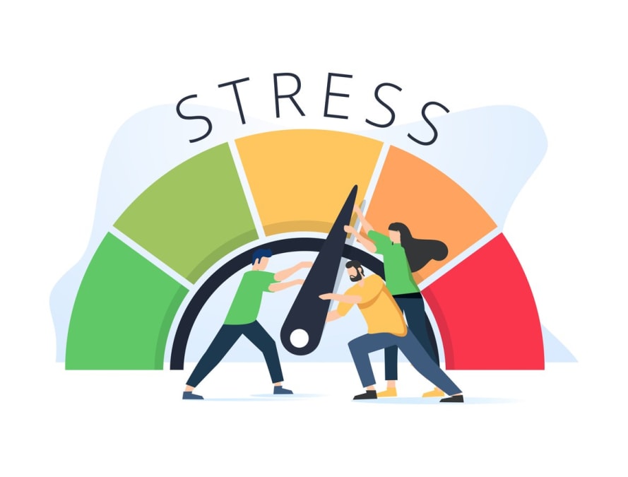 stress level reduced with problem and pressure solving tiny persons concept