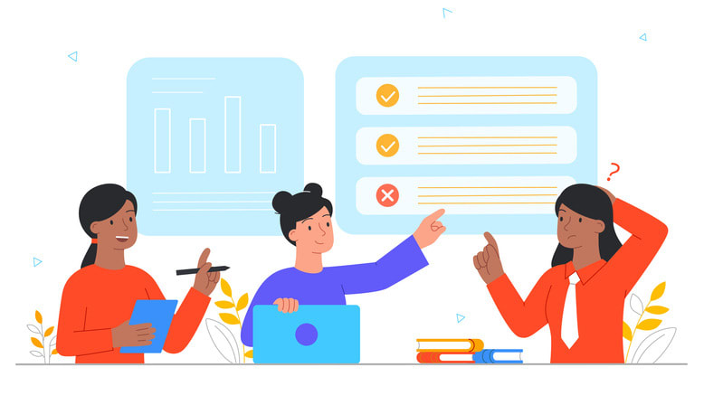 Students checking exam result stock illustration