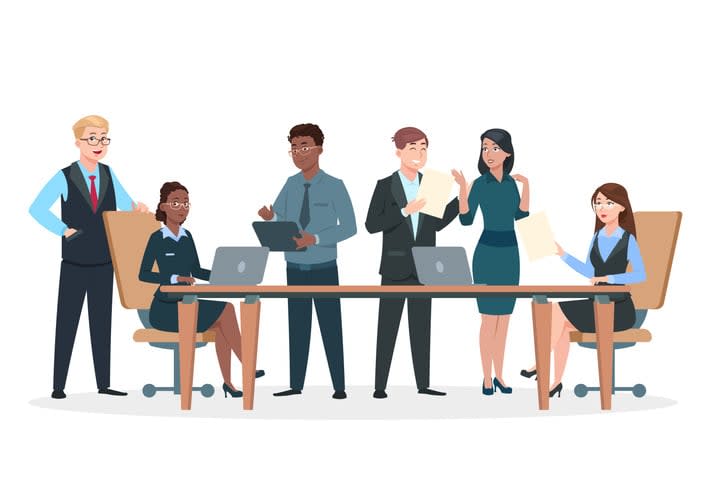 Success business team vector concept stock illustration