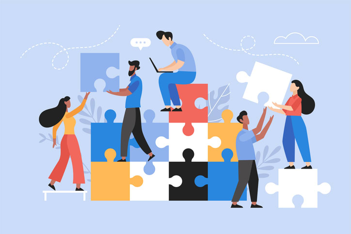 Teamwork business concept
