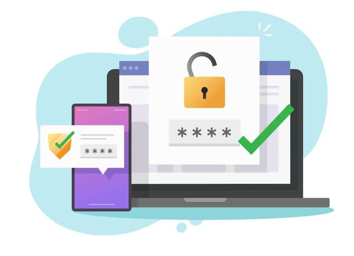 two factor or multi factor icon stock illustration
