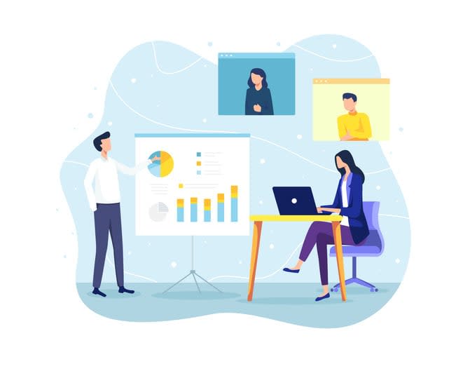 Vector illustration Concept of meeting and teamwork stock illustration