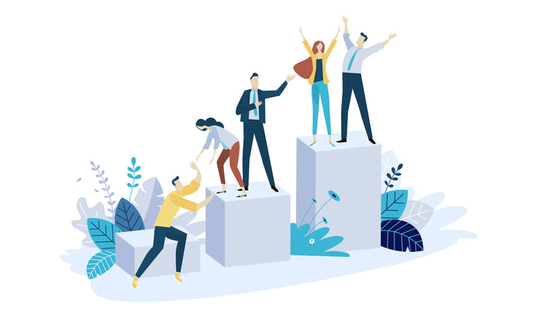Vector illustration concept of team building stock illustration