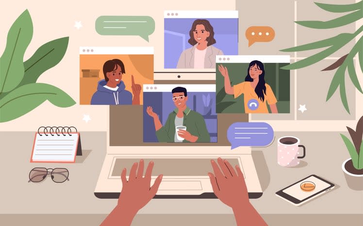 Video conference stock illustration